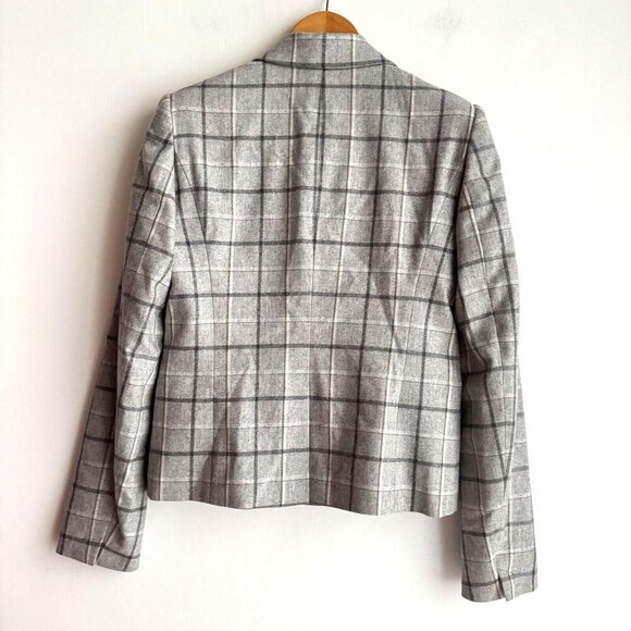 Brooks Brothers Plaid Wool Blend Grey Blue Classic Blazer 0 - Picture 4 of 9